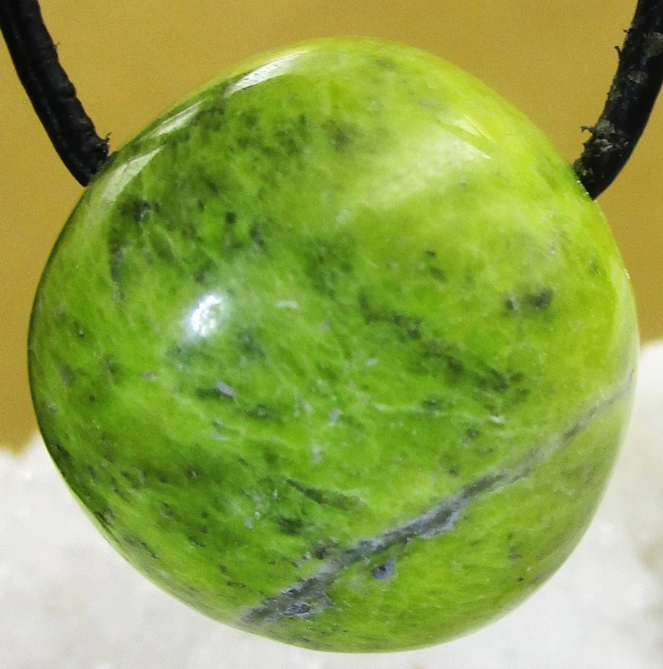 CHYTA  SERPENTIN   XL  Trommelstein gebohrt    EDELSTEIN  ANHÄNGER    Nr.20 - Bild 2 von 2