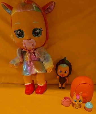 Lot 3 CRY BABIES Magic Tears Doll DRESSY FANTASY HANNA TUTTI FRUTTI PET KANGAROO