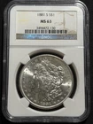 1881 S $1 Morgan Silver Dollar NGC MS63