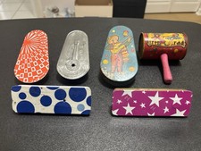 Lot Of Vintage And Modern Crank Noise Maker Toys Mexican Tin Toys 