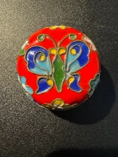 Vintage Cloisonne Incense Container Small Decorative Box