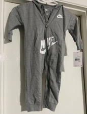 Nike Baby Boy Full-Zip Long Sleeve Hooded Coveralls 18 Months