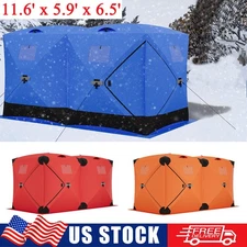 Pop-Up Ice Fishing Shelter Tent 6-8 Person Winter Outdoor Fishing Shanty Tent US