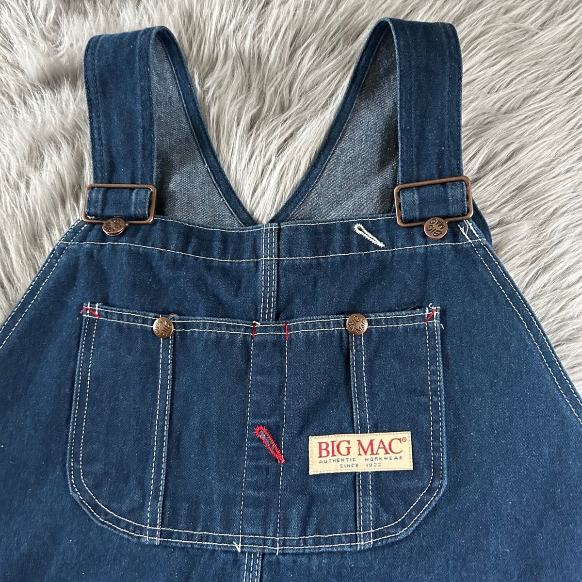 Vintage Big Mac Overalls Mens Size W52 L 36 Blue Denim Pants