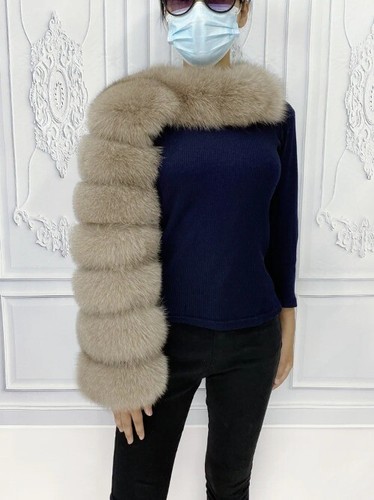 Natural Winter Women Red Real Coat Real Fur Sleeve Fashion One Sleeve Coats - Bild 21 von 59