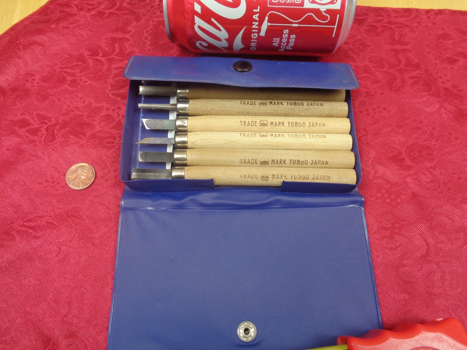 Tombo Japanese Wood Carving Knife Set 7 knives W/ Case eBay