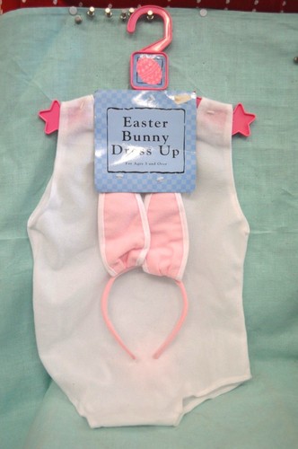 Easter Bunny DRESS Up Ears One PIECE Costume Toddler 3+ Pink WHITE New Toddler - Picture 4 of 10