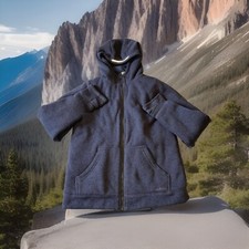 LL Bean Sz L 14-16 Insulated Primaloft Knit Girls Blue Jacket Coat Hoodie A3