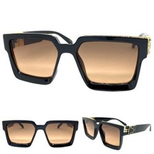 Classic Vintage Retro Hip Hop Style SUN GLASSES Large Square Thick Black Frame