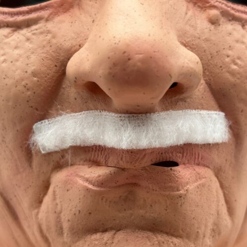Alter Mann/Geezer mit weißen Haaren & Schnurrbart Latex Vollhals Halloween Maske Erwachsene - Bild 3 von 14