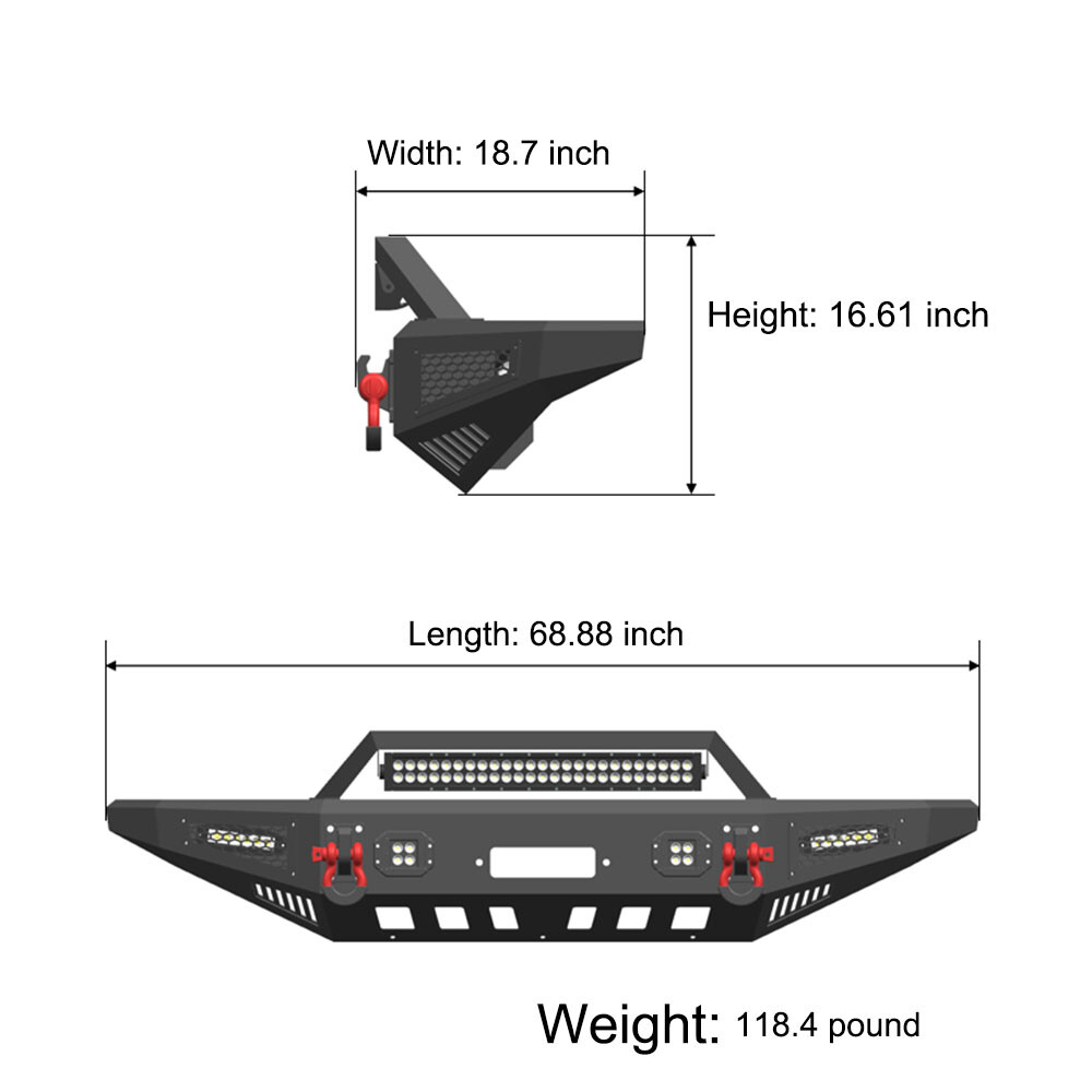 Front/Rear Bumper For 2007-2014 Toyota FJ Cruiser Steel New With