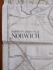 Vintage Barnett's NORWICH Street Plan c.1980s Catton Costessey Thorpe Taverham