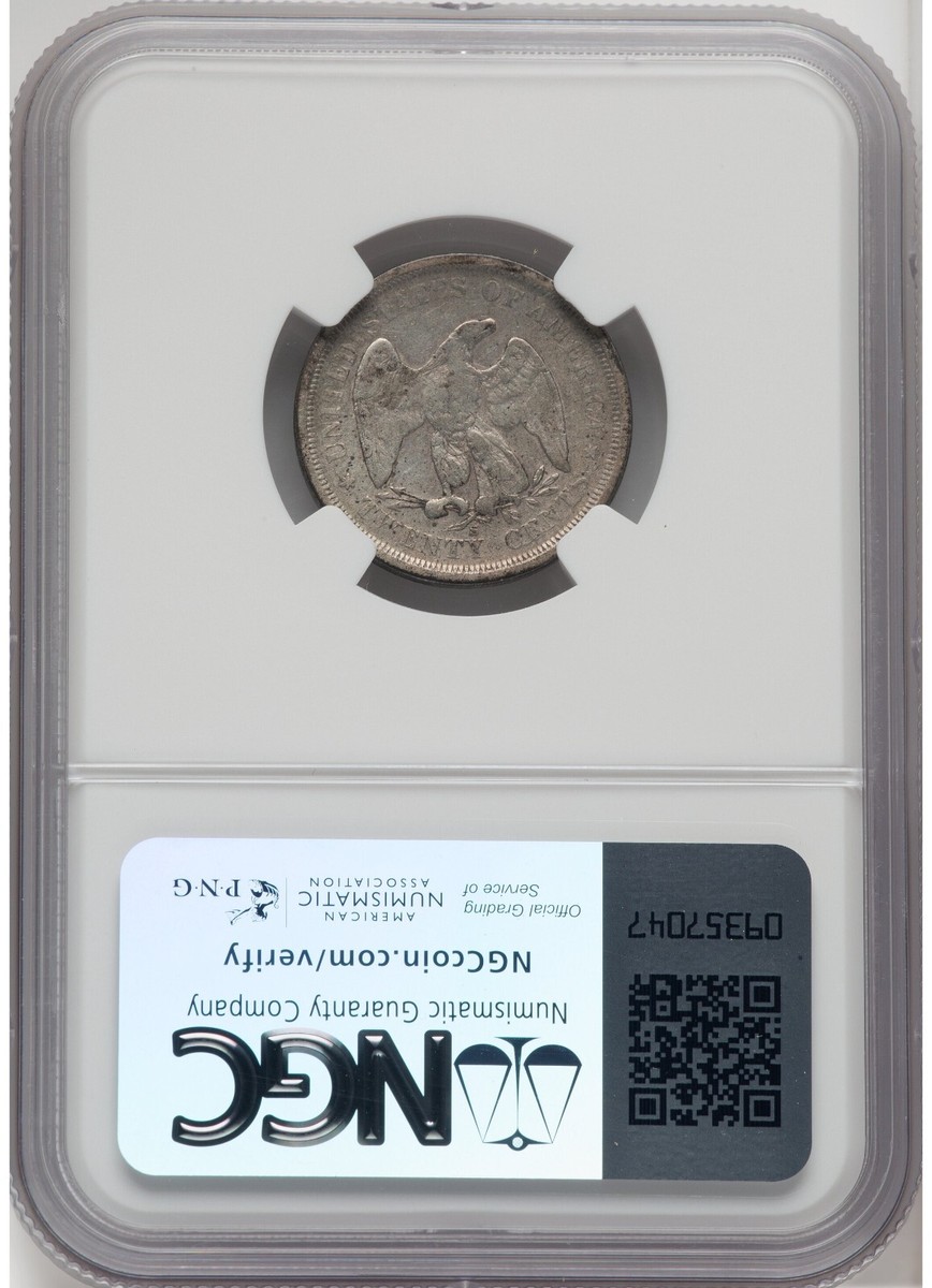 1875-S Seated Liberty 20 Cent Piece NGC VF Details LOW MINTAGE