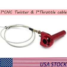 CNC Aluminum Throttle Turn Grip Quick Twister+cable For Motorcycle 22mm Handbar