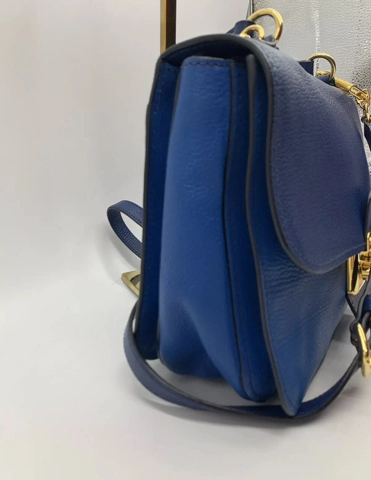 Autêntica bolsa tiracolo Miu Miu 2 tons 2 vias azul Madras alça superior bolsa Preloved - Imagem 3 de 4