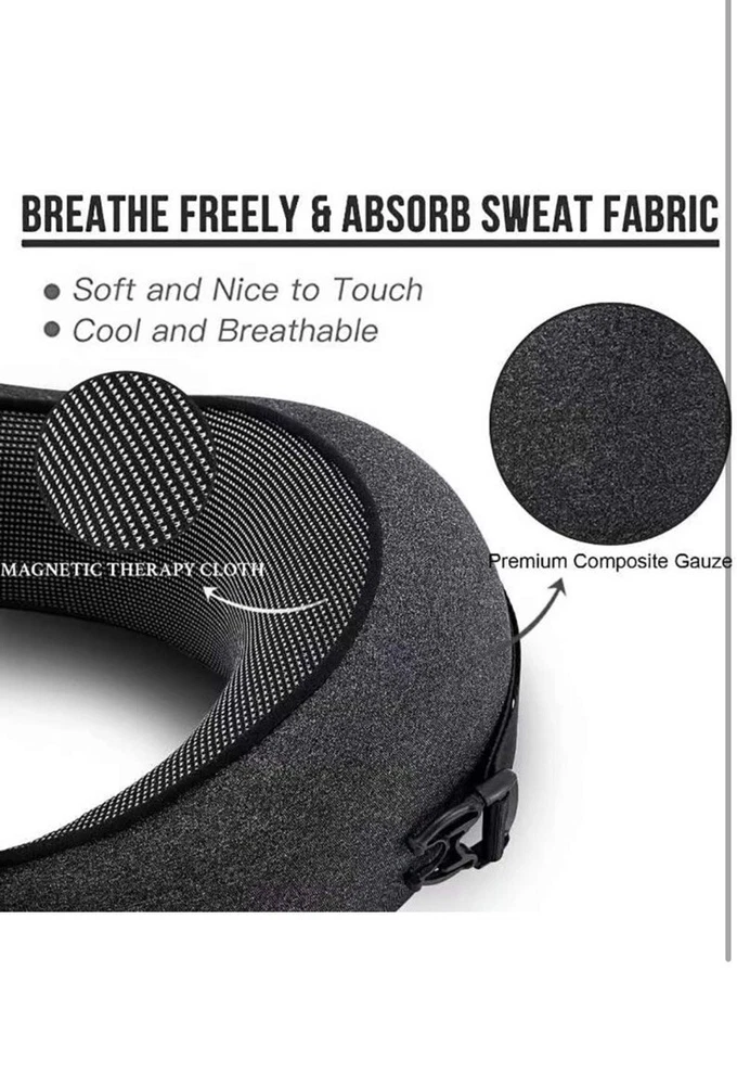 MLVOC Memory Foam Travel Neck Pillow Comfortable Breathable Support for Airplane Car Camping