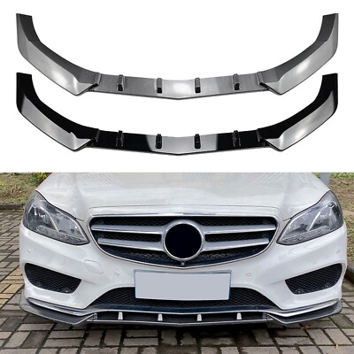 Front Bumper Spoiler Splitter Lip For Benz E Class W212 13-15 14 Sport Black