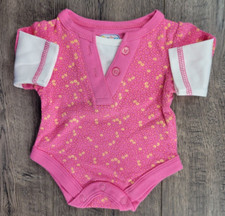 Baby Girl Baby Connection Preemie Pink Yellow Flower Bodysuit