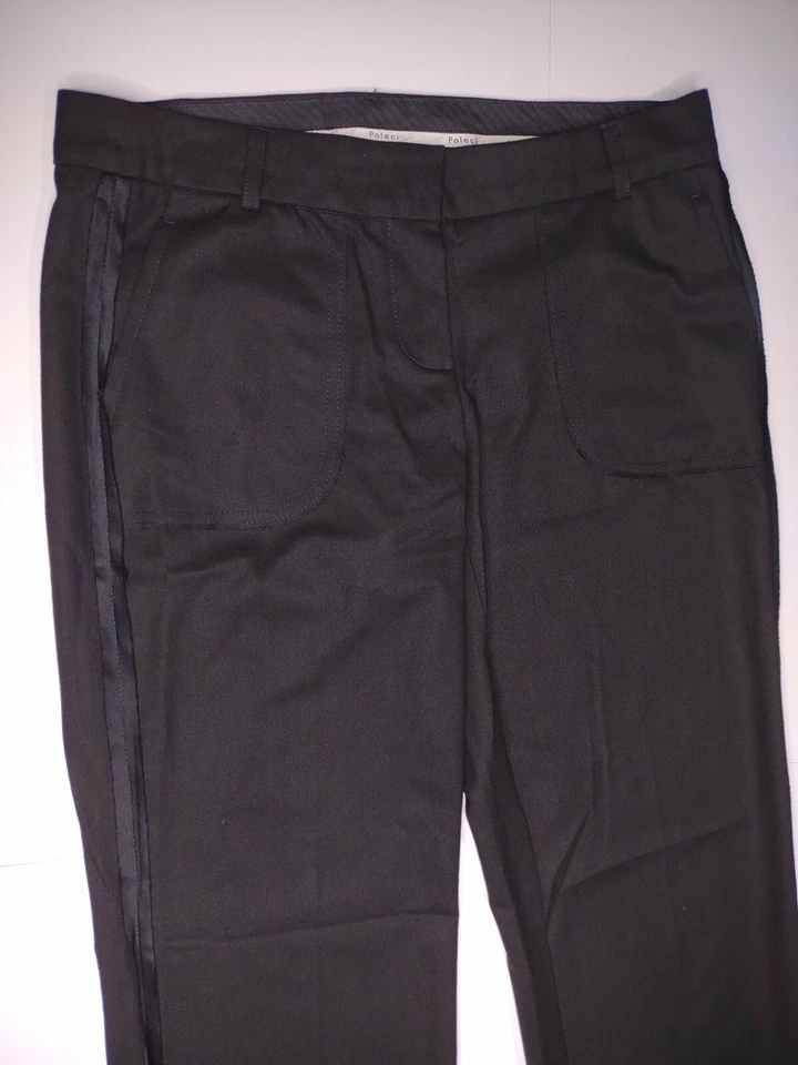 Pantalones de vestir para mujer POLECI talla 4 - 30x31 negros pantalones de poliéster estilo: VTP557 Foto 2 de 4
