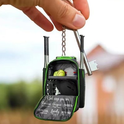 1 PCS Baseball Backpack Keychain Lightweight Acrylic Baseball Backpack _cn