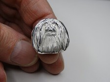 Sterling Silver Pekingese Large Head Study Ring