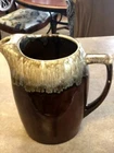 Vintage Kathy Kale Large 3 Quart Brown Drip Pottery Pitcher