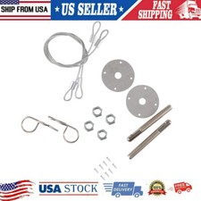 Racing Style Stainless Steel Mount Hood Pin Pins Plate Bonnet Lock Kit Universal Racing Style Stainless Steel Mount Hood Pin Pins Plate Bonnet Lock Kit Universal