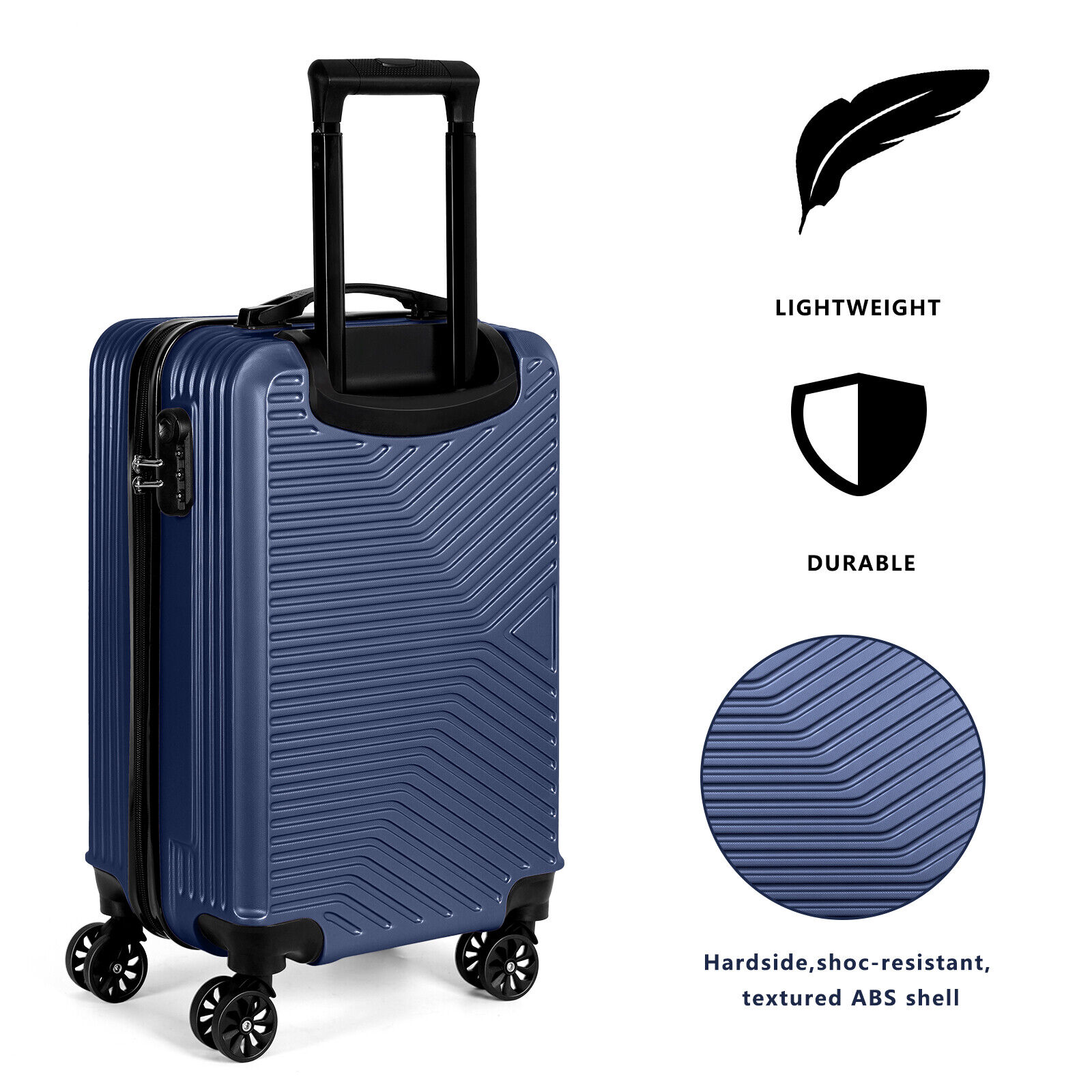 Carry On Luggage, 20" Lightweight Suitcase, Hard Shell Luggage w/Spinner Wheels