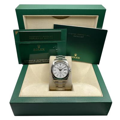 Rolex Datejust 41 126300 Steel Oyster Band White Dial Automatic Watch B&P 2024