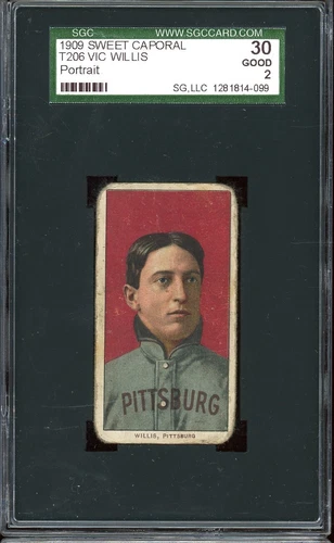 1909-11 Sweet Caporal Baseball T206 Vic Willis Portrait SGC 2