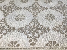 Vintage Hand Sewn and Hand Embroidered Quilt Queen Size Approximately 80 x 95 Q1