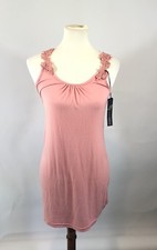 NWT Poof Couture Womans Junior TankTop Dress Sz M Crochet Open Back Long