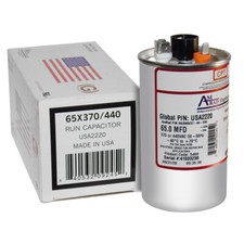 AmRad USA2220 Round Run Capacitor 65 uF MFD 370 / 440 Volt Made in USA