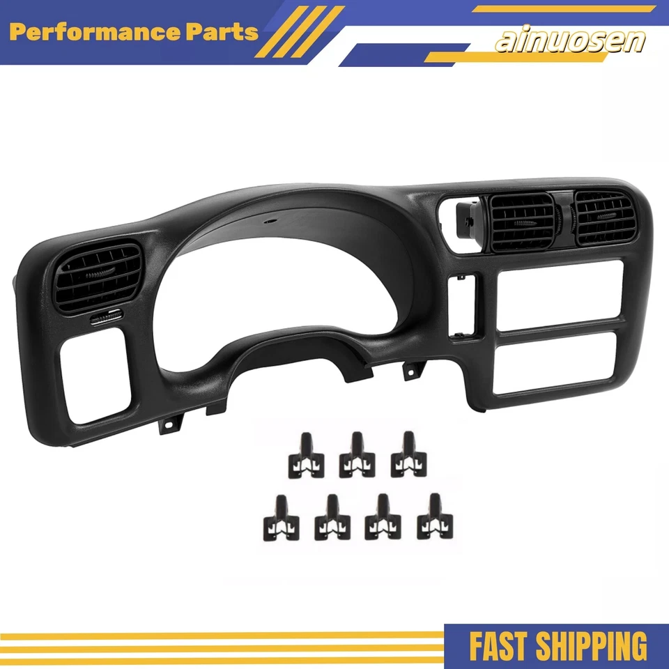 Cubierta de bisel de tablero negra nueva apta para Chevy Blazer 98-04 Jimmy Sonoma S10 Foto 4 de 4