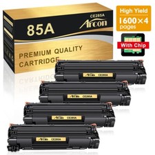 4x Black CE285A 85A Ink Toner Cartridge for HP LaserJet P1102w M1217nfw M1212nf