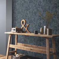 Vliestapete Dschungel BläTter Tropisch Aquarell Dunkelblau 10416-08 (3,10€/1Qm)