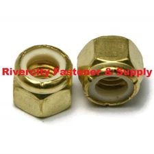 3/8 x 16 Brass Nylon Insert Lock Stop Nyloc Nuts 3/8-16 Nut nylock 3/8x16