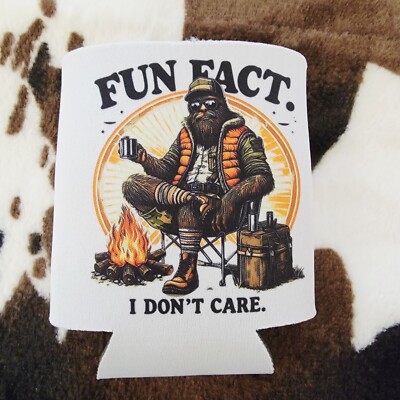 Bigfoot I Dont Care 12OZ Beverage Koozie Neoprene Drink Can Cooler