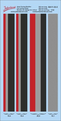 Décalcomanies INTERDECAL 1/32 - Bandes De Réglage Voiture - 160x89mm - Neuf