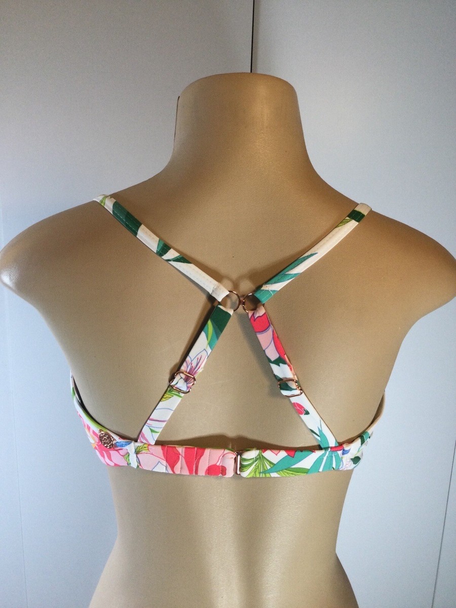 Swim Systems Top Bikini Bandeau Giardino Costiero Con Ferretto - 34DDD - Multicolore