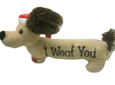 Dan Dee Collectors Singing Animated Lighted Dog Dachshund I Woof You Christmas