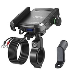 Motorcycle Cell Phone Mount with USB Charger Handlebar Rearview Mirror Mount