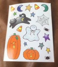 Provo Craft Scrapbook Stickers HALLOWEEN SPOOKS GHOST CAT PUMPKINS CANDY *