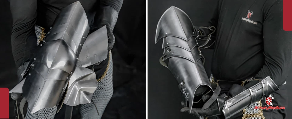 Protectores de piernas Knight Greaves Armor 18G acero pulido para recreación de disfraces LARP Foto 4 de 4