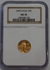 2005 Eagle $5 MS70 NGC Graded Gold Coin! 1/10th Oz with free shipping!!!