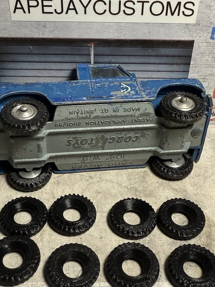 8 new tires for Vintage Corgi Toys Land Rover Pickup 109 WB Truck Diecast - Image 2 of 4