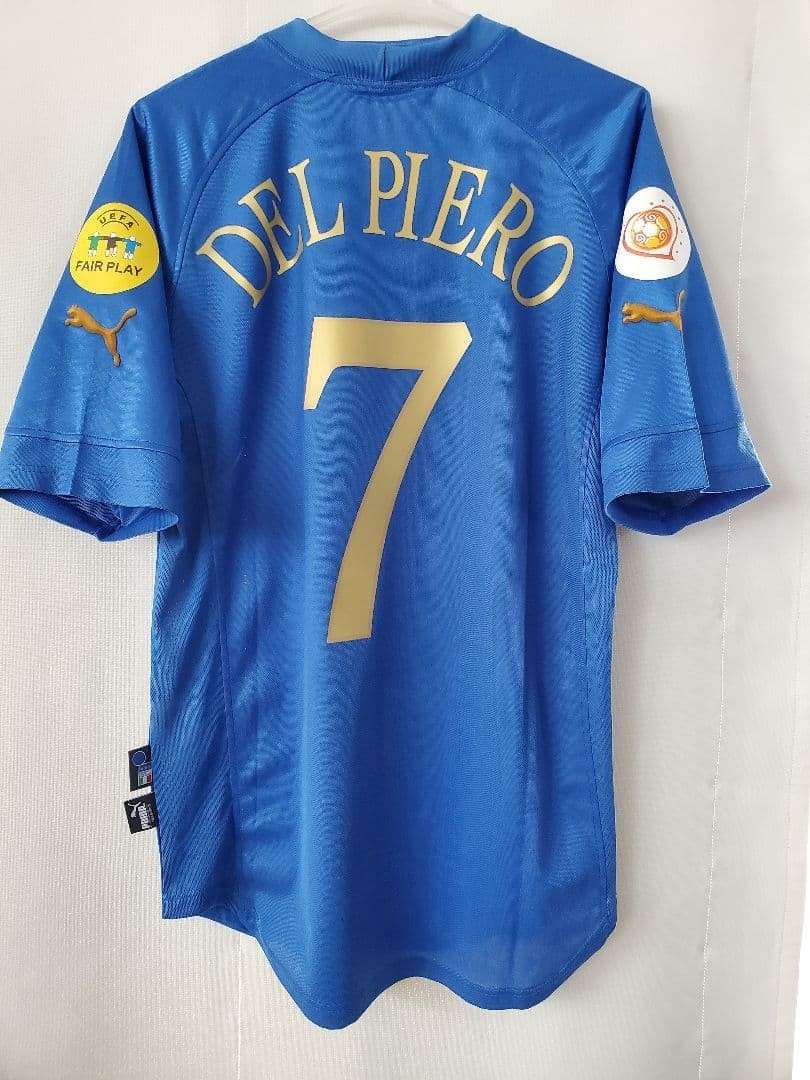 Deadstock #7 DEL PIERO ITALY 2004 Euro Original Home Jersey Patch Size M unused