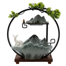 Indoor Water Fountain W/LED Light Tabletop Waterfall Rockery Office Home Decor