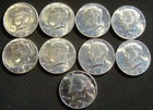 Lot of 9 - 1964 Kennedy Silver Half Dollars From A Local Estate ~ Very Nice~