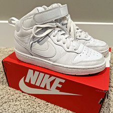 Nike Court Borough Mid 2 Big Kids Size 4 White Sneakers CD7782-100